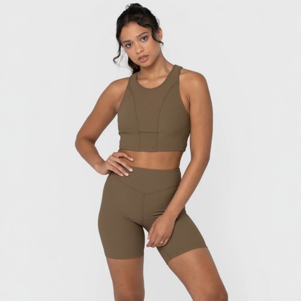 Barry’s Longline Rib Bra In Mocha
